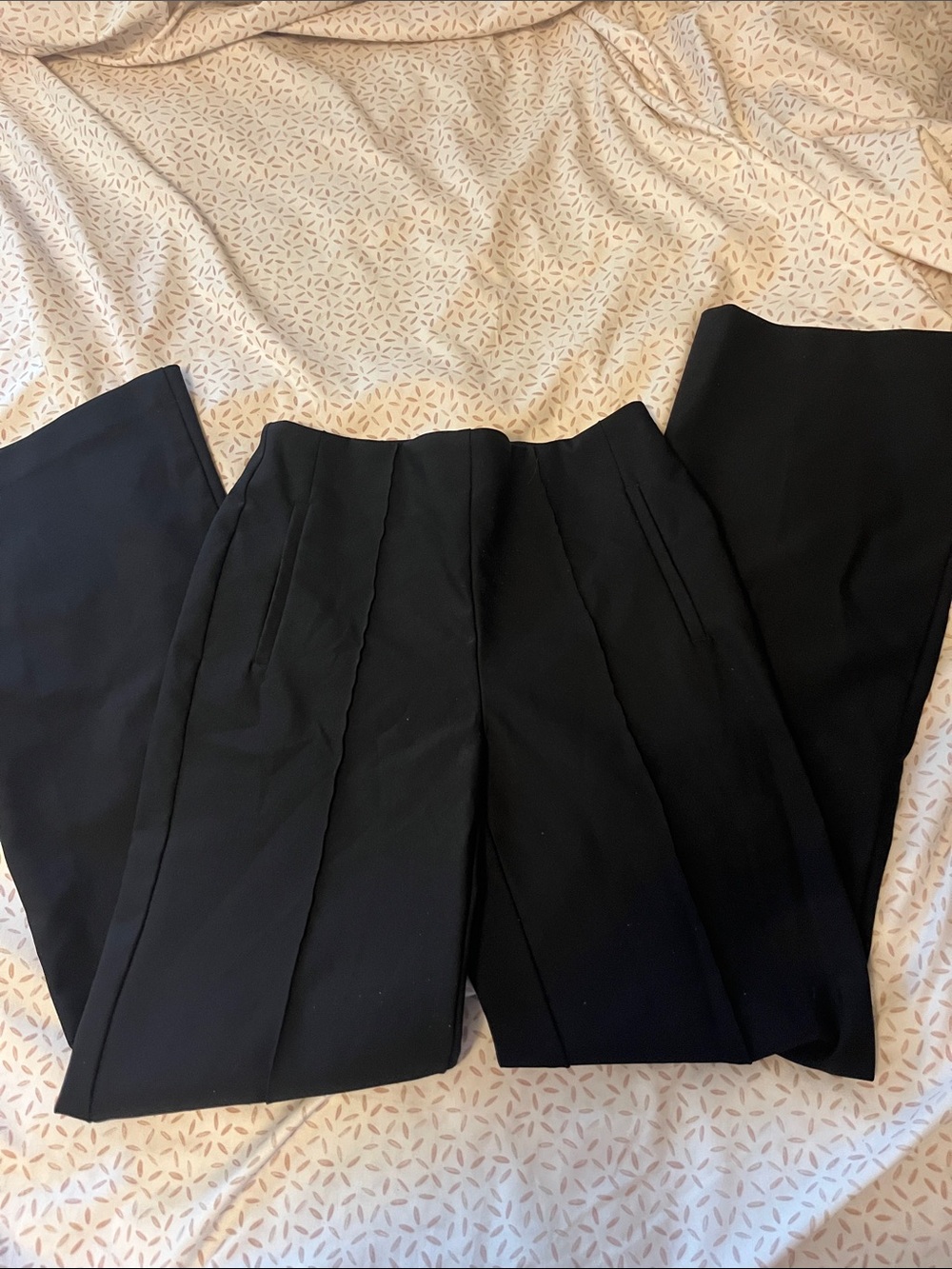 Rachel Zoe Black Pleated Flare Dress Pants